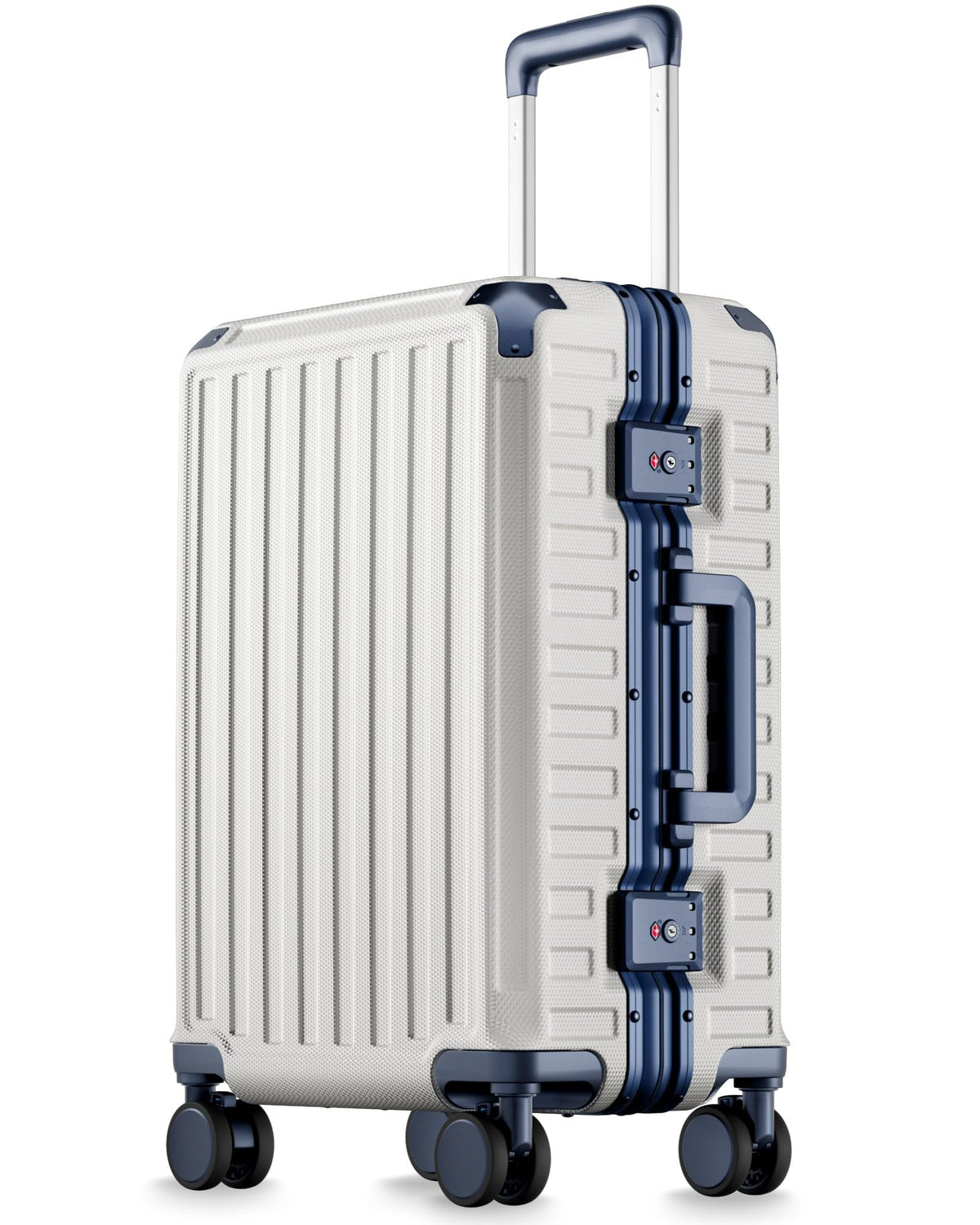 LUGGEX Carry On Zipperless Suitcase, Aluminum Frame, Charcoal Metallic, 20"