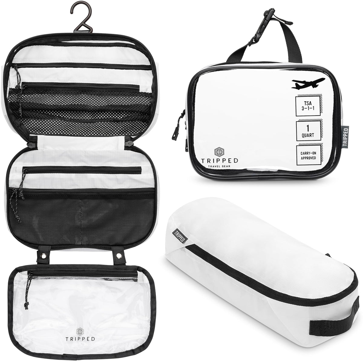 3-Piece Travel Toiletry Bag Set with Organized Storage