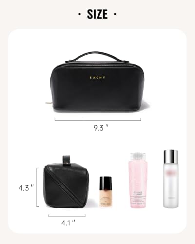 Large Flat-Open Travel Makeup Bag in Waterproof PU Leather