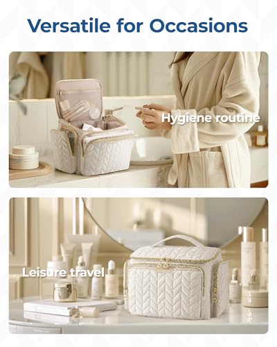 Large Wide-Open Travel Toiletry Bag with Handle
