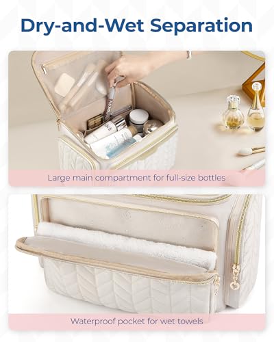 Large Wide-Open Travel Toiletry Bag with Handle