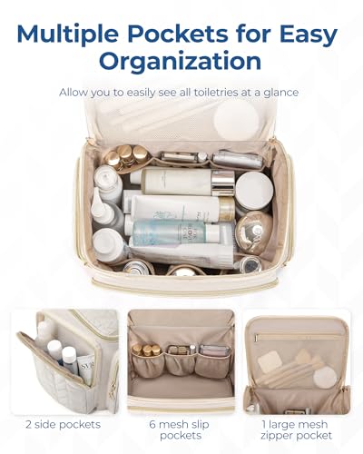 Large Wide-Open Travel Toiletry Bag with Handle