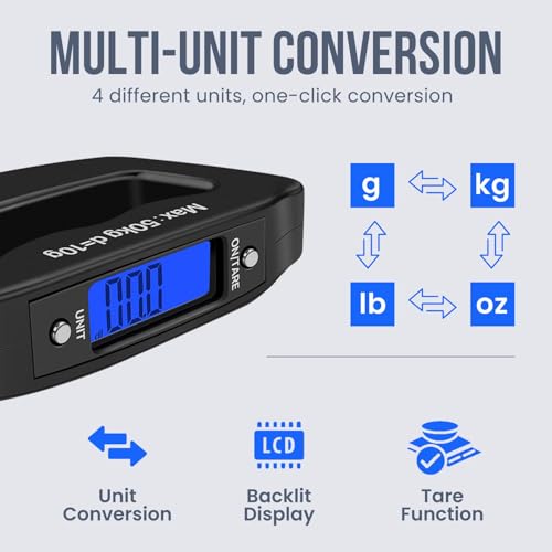 110 lb Portable Digital Luggage Scale with Hook