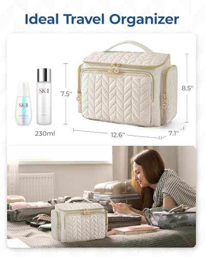 Large Wide-Open Travel Toiletry Bag with Handle
