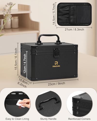 Travel Makeup Case with Built-In LED Mirror
