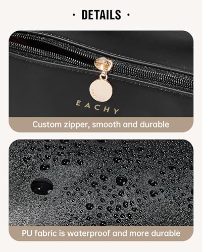 Large Flat-Open Travel Makeup Bag in Waterproof PU Leather