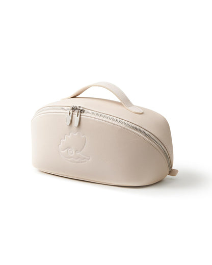 Large Flat-Open Travel Makeup Bag in Waterproof PU Leather
