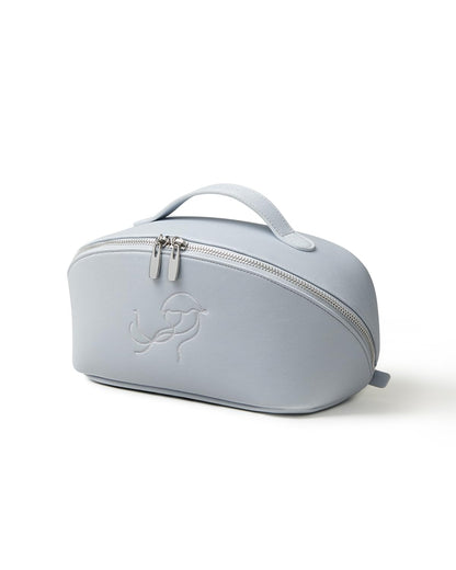 Large Flat-Open Travel Makeup Bag in Waterproof PU Leather
