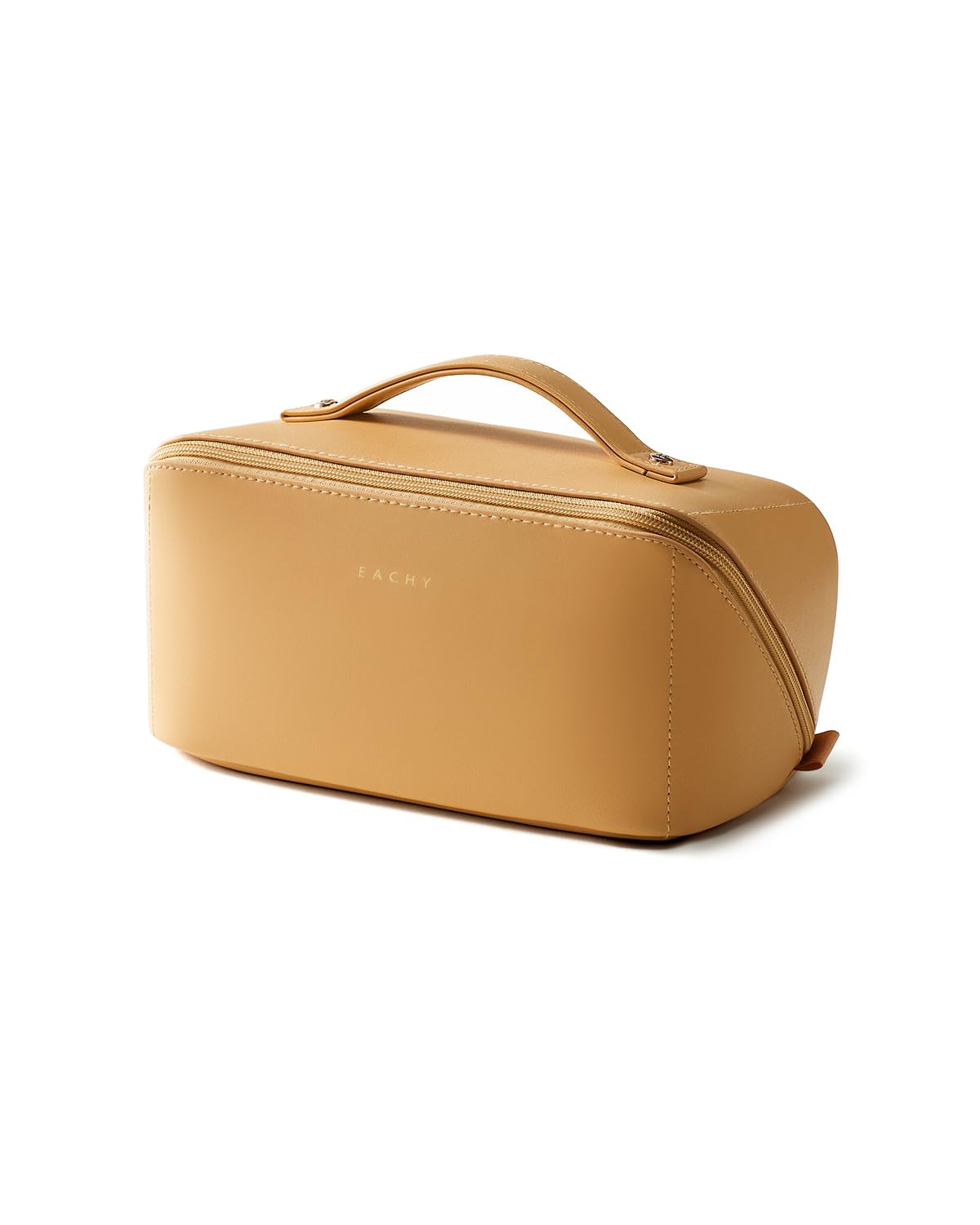 Large Flat-Open Travel Makeup Bag in Waterproof PU Leather