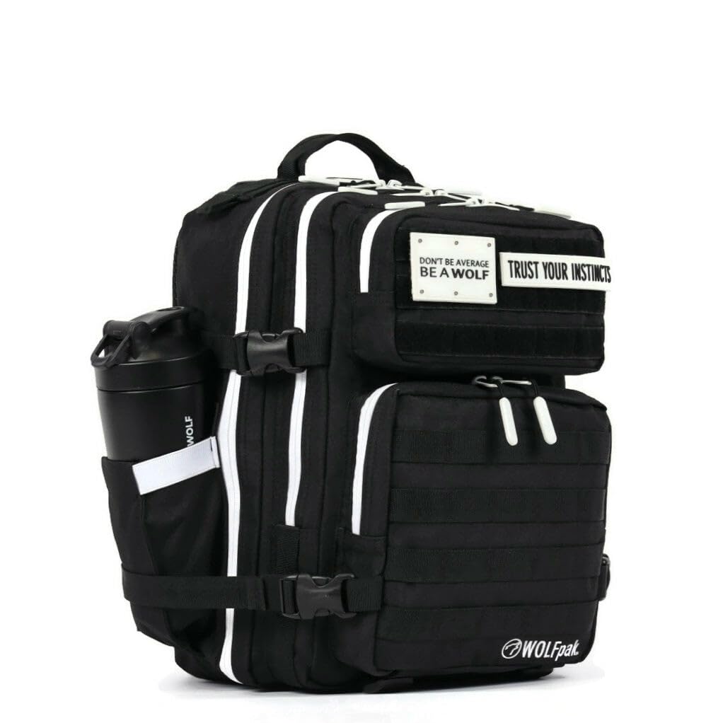 WOLFpak 25L Athletic Gym Backpack - Durable 1000D Waterproof Oxford Material with MOLLE Webbing, Laptop Pocket