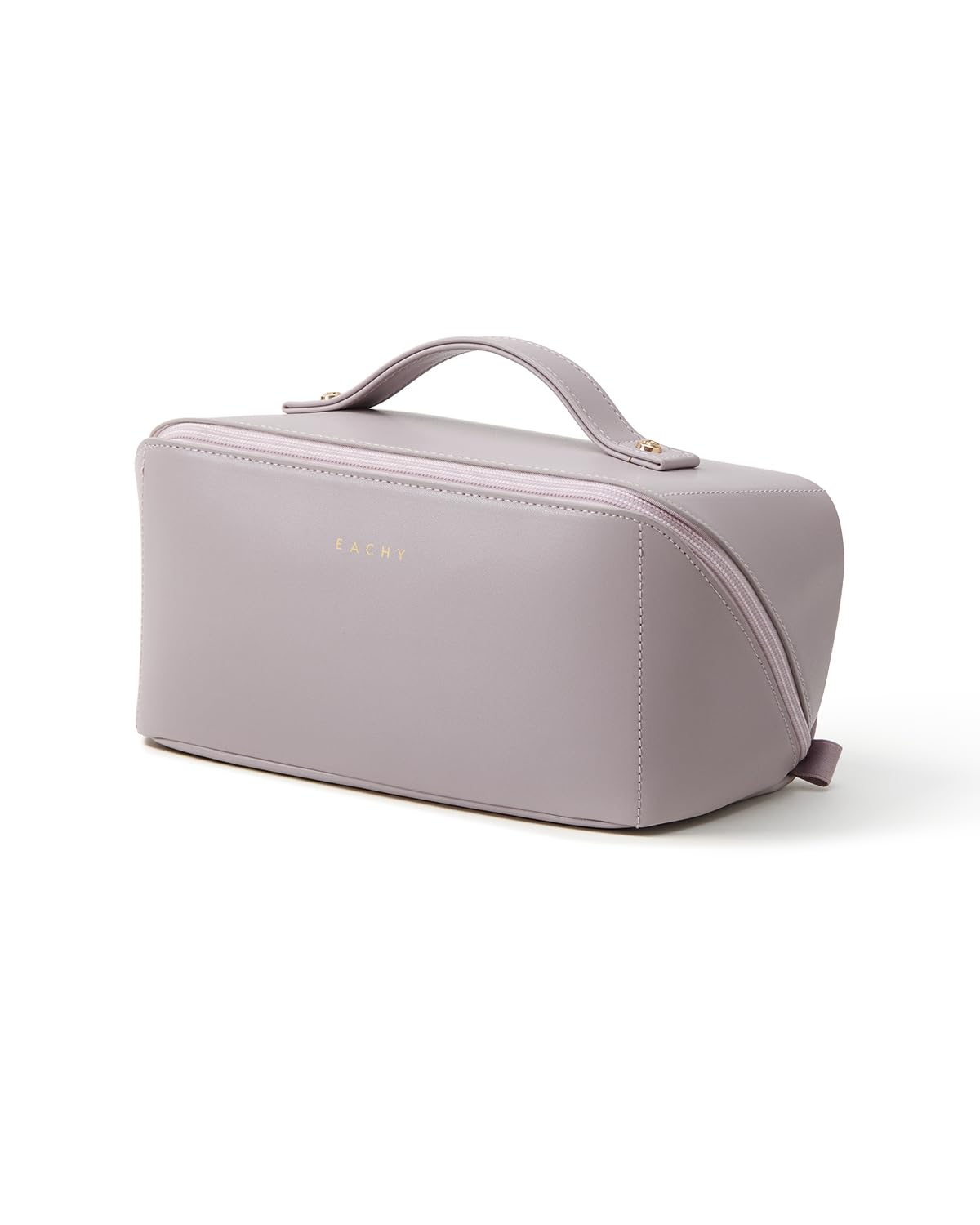 Large Flat-Open Travel Makeup Bag in Waterproof PU Leather