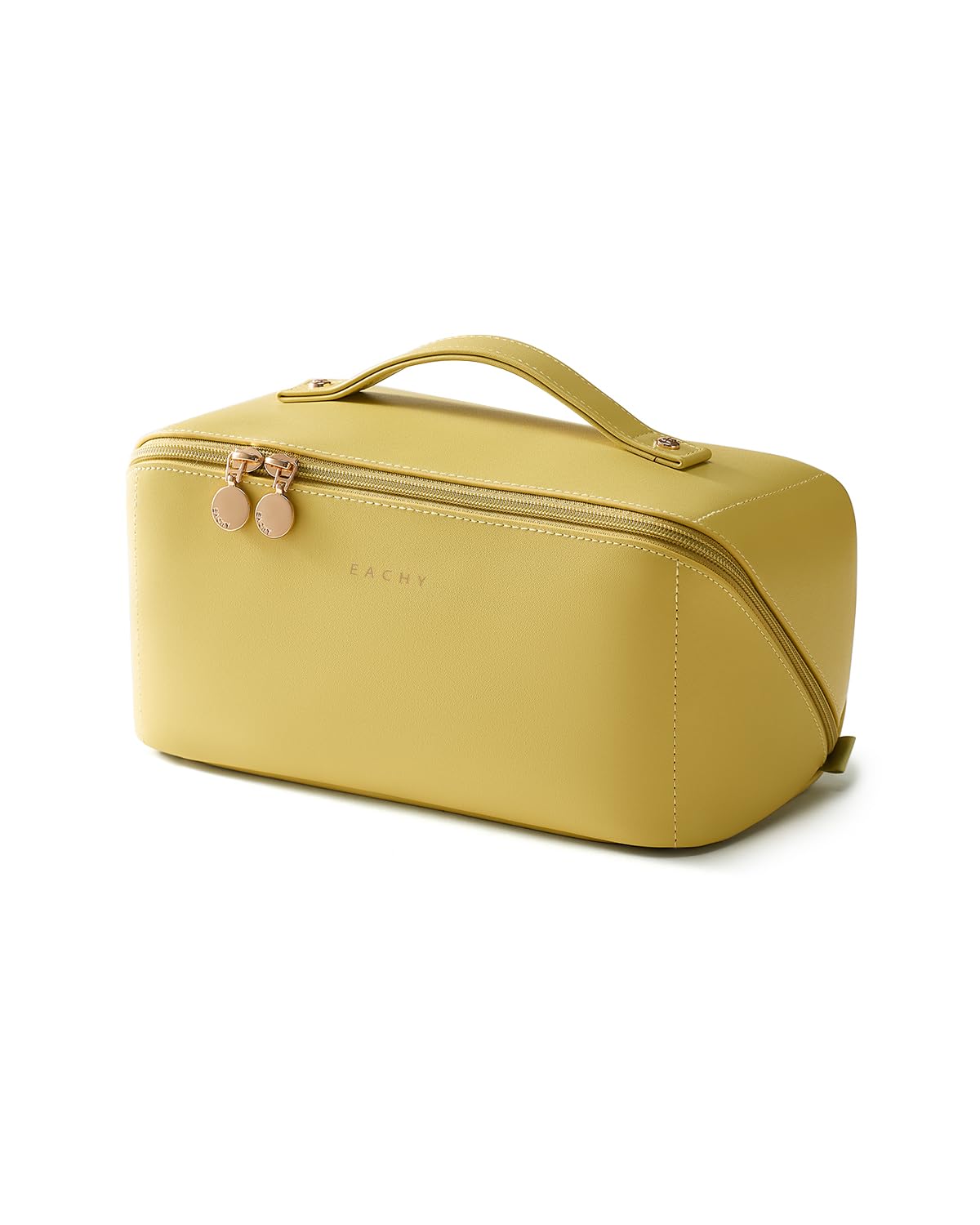 Large Flat-Open Travel Makeup Bag in Waterproof PU Leather