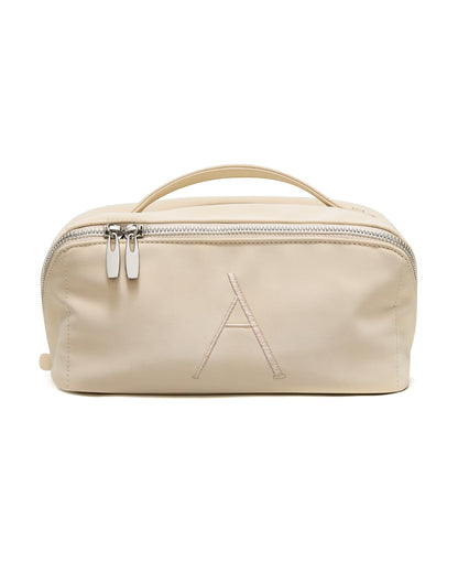 Large Flat-Open Travel Makeup Bag in Waterproof PU Leather