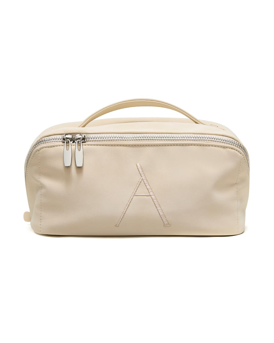 Large Flat-Open Travel Makeup Bag in Waterproof PU Leather