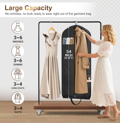 Gusseted Long Garment Bag for Dresses and Gowns