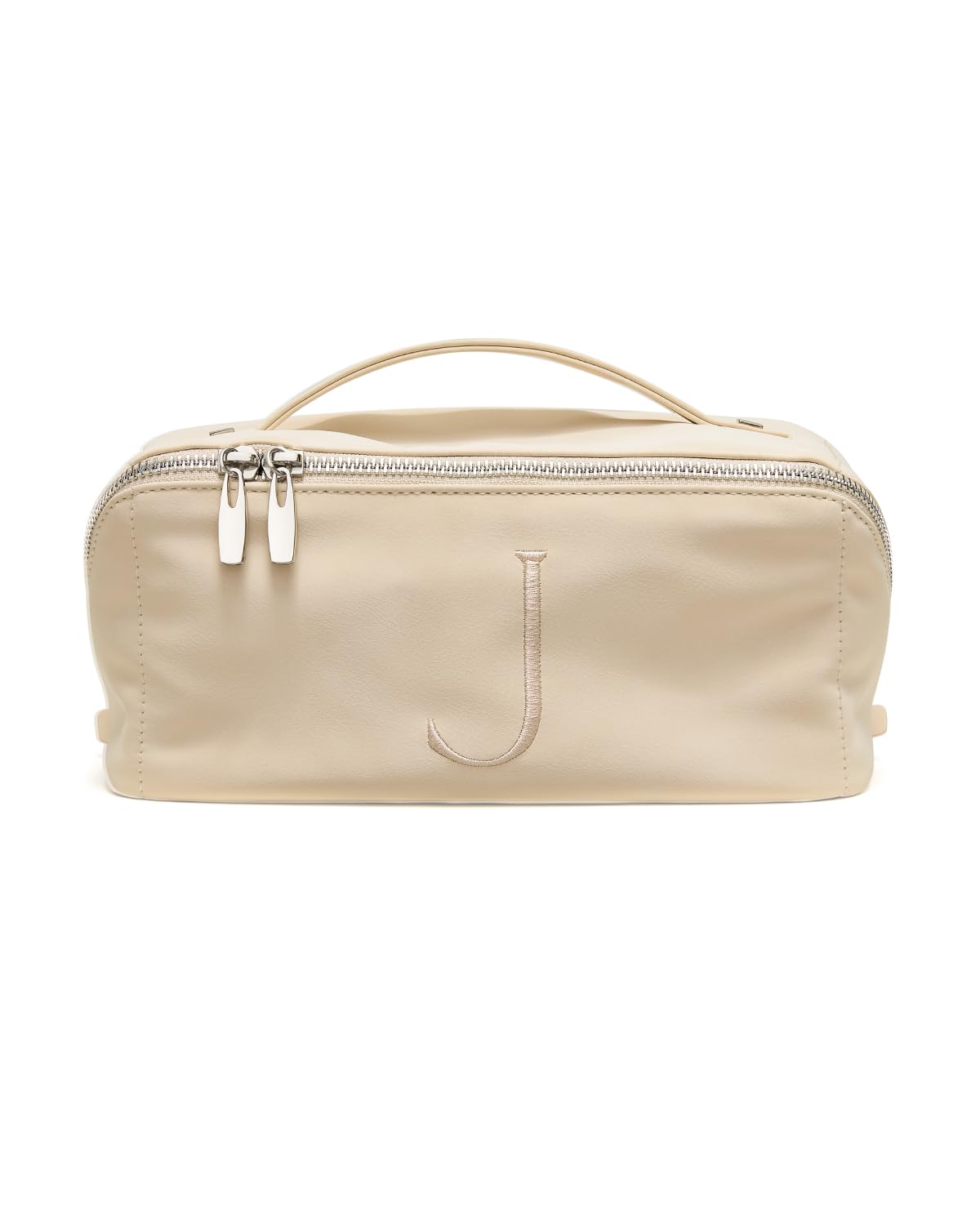 Large Flat-Open Travel Makeup Bag in Waterproof PU Leather