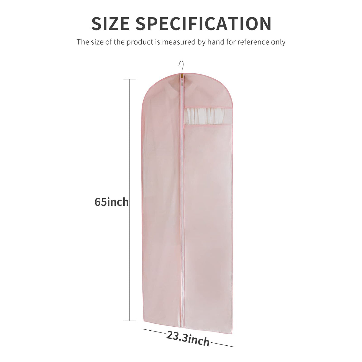 65-Inch Long Dress Garment Bags with Clear Window