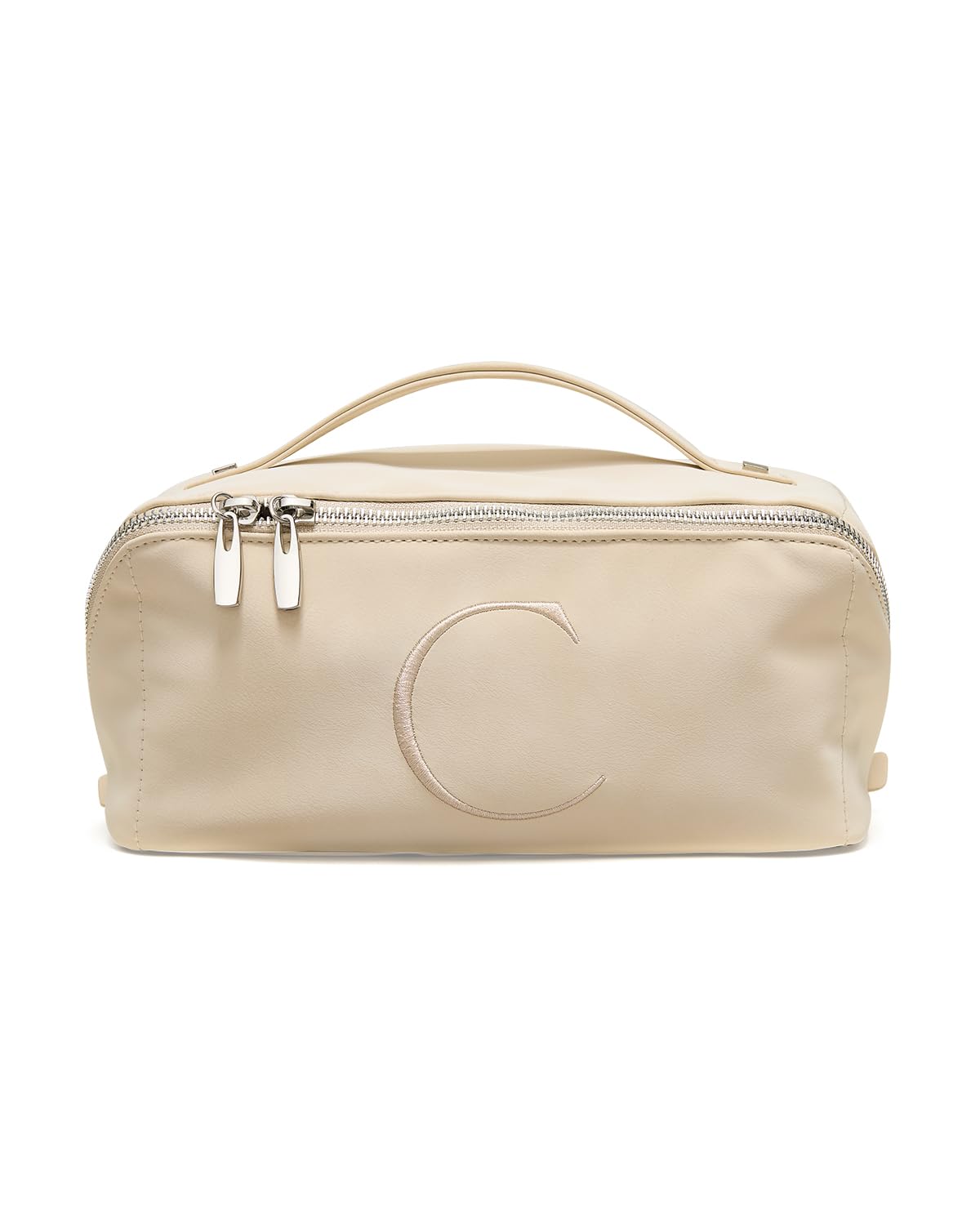 Large Flat-Open Travel Makeup Bag in Waterproof PU Leather
