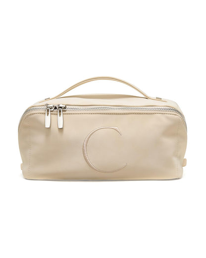 Large Flat-Open Travel Makeup Bag in Waterproof PU Leather