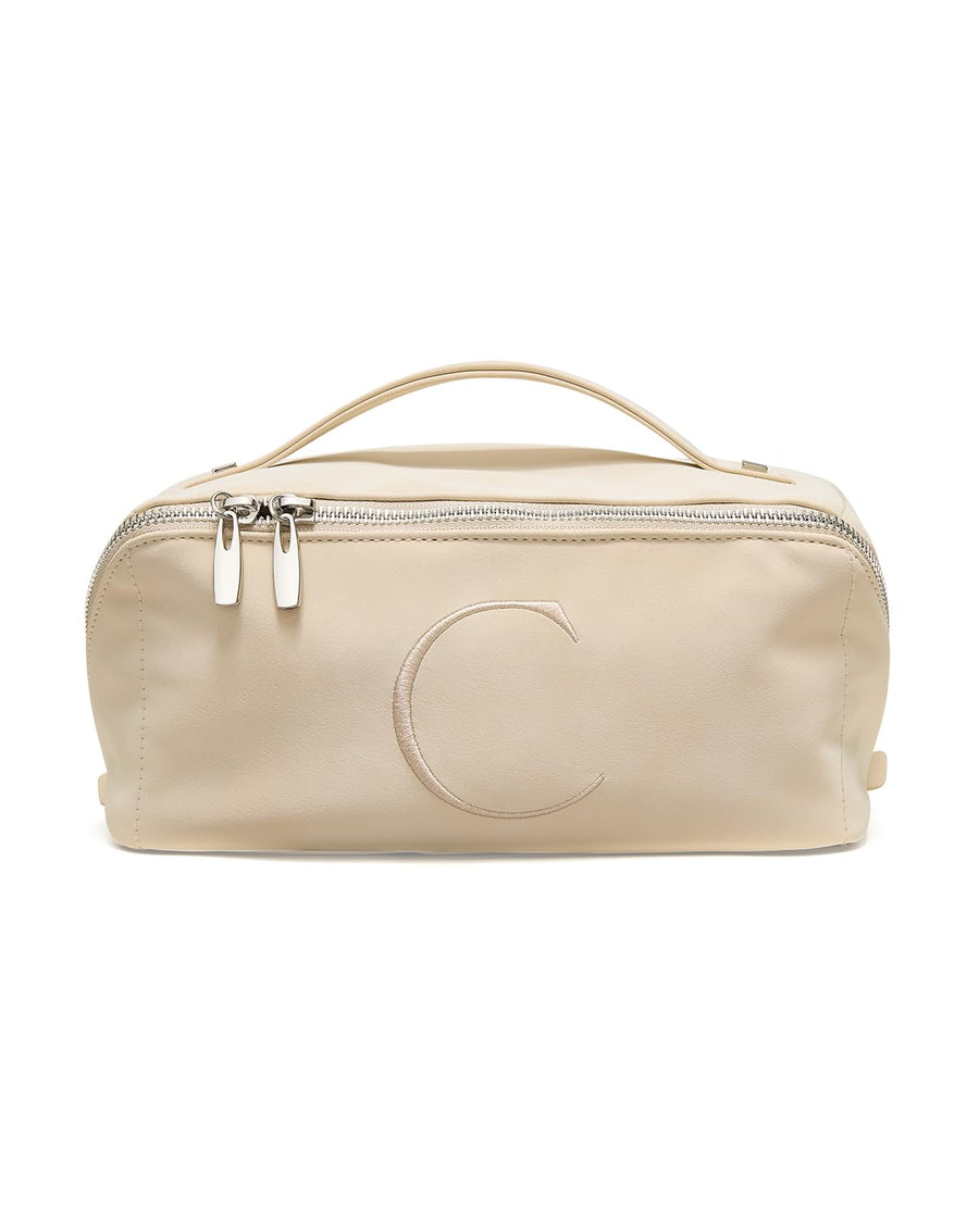 Large Flat-Open Travel Makeup Bag in Waterproof PU Leather