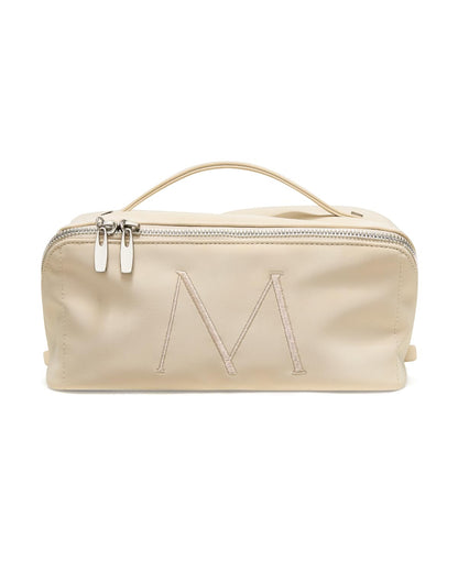 Large Flat-Open Travel Makeup Bag in Waterproof PU Leather