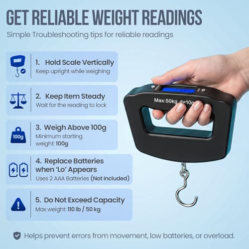 110 lb Portable Digital Luggage Scale with Hook