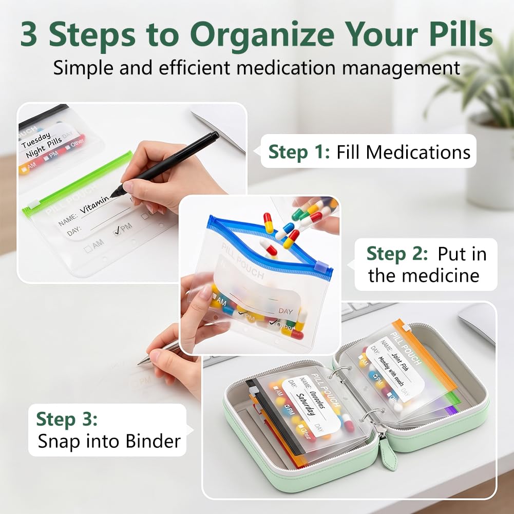 Waterproof Travel Pill Organizer Set with Secure Cases
