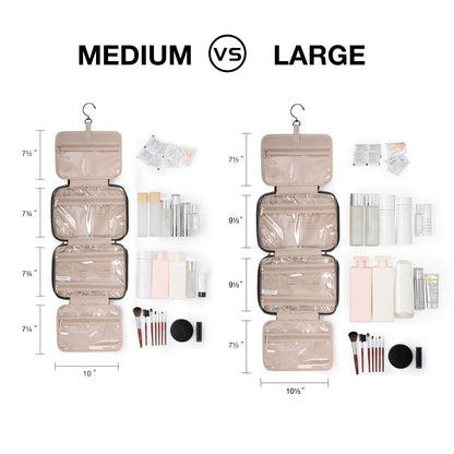 Water-Resistant Hanging Toiletry Bag with Full-Size Storage