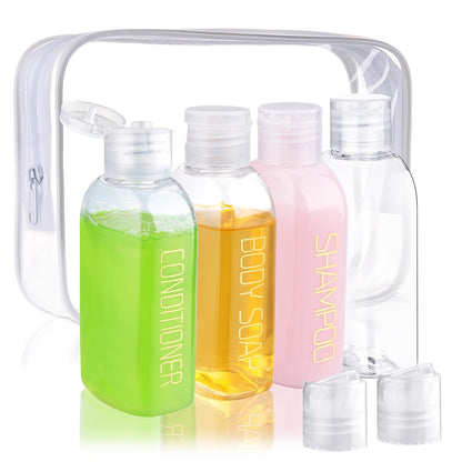Leakproof Refillable Travel Bottles with Flip Caps