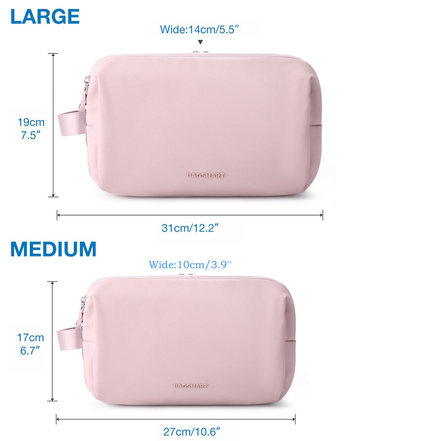 Water-Resistant Hanging Toiletry Bag with Full-Size Storage