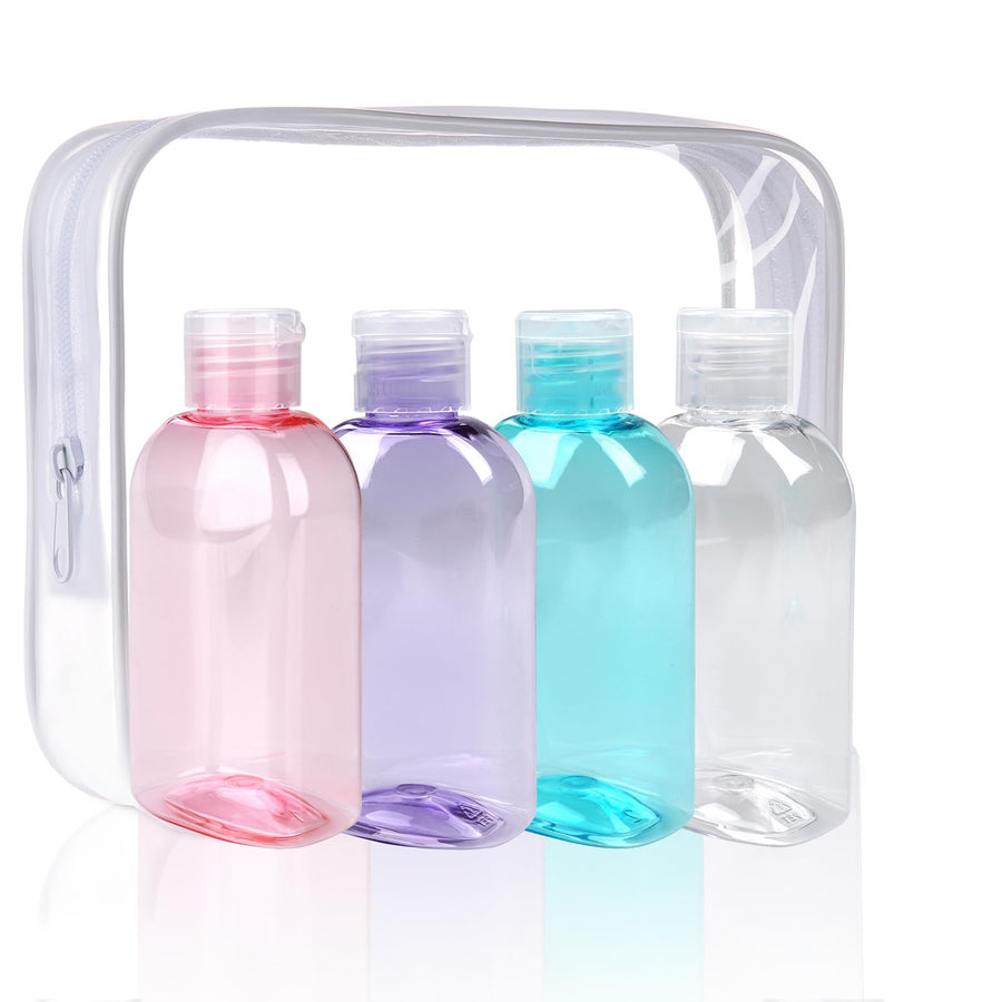 Leakproof Refillable Travel Bottles with Flip Caps