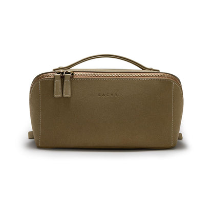 Large Flat-Open Travel Makeup Bag in Waterproof PU Leather