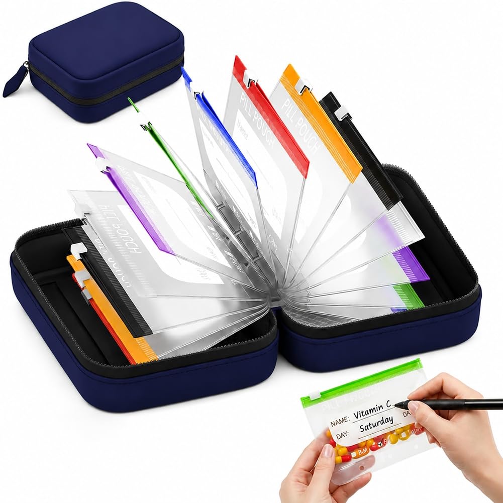 Waterproof Travel Pill Organizer Set with Secure Cases