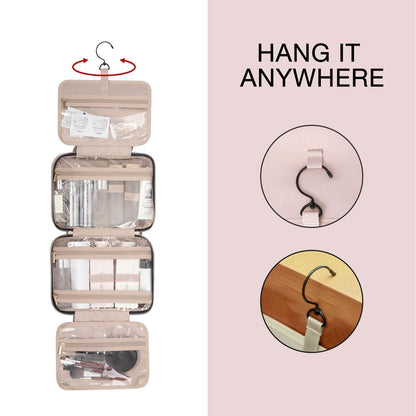 Water-Resistant Hanging Toiletry Bag with Full-Size Storage