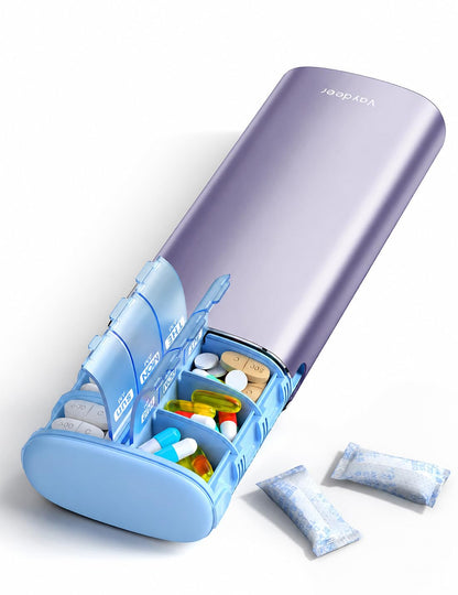 7-Day AM PM Metal Travel Pill Organizer