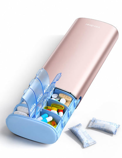 7-Day AM PM Metal Travel Pill Organizer