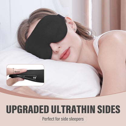 3D Contoured Blackout Sleep Mask with Adjustable Strap