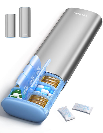 7-Day AM PM Metal Travel Pill Organizer
