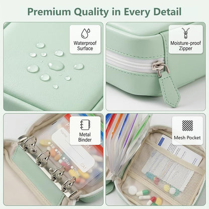Waterproof Travel Pill Organizer Set with Secure Cases