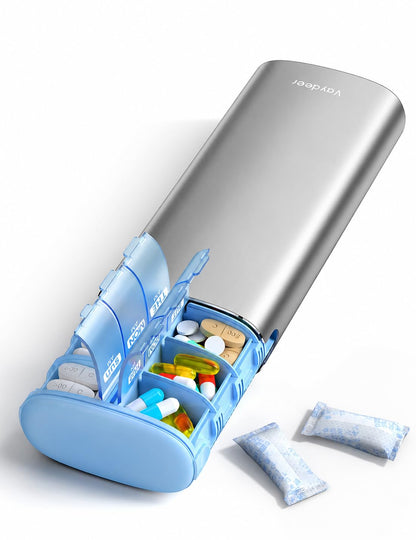 7-Day AM PM Metal Travel Pill Organizer