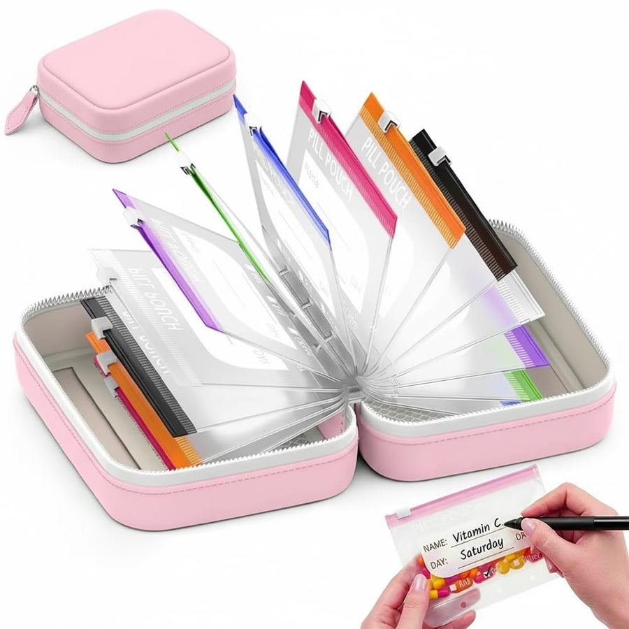 Waterproof Travel Pill Organizer Set with Secure Cases