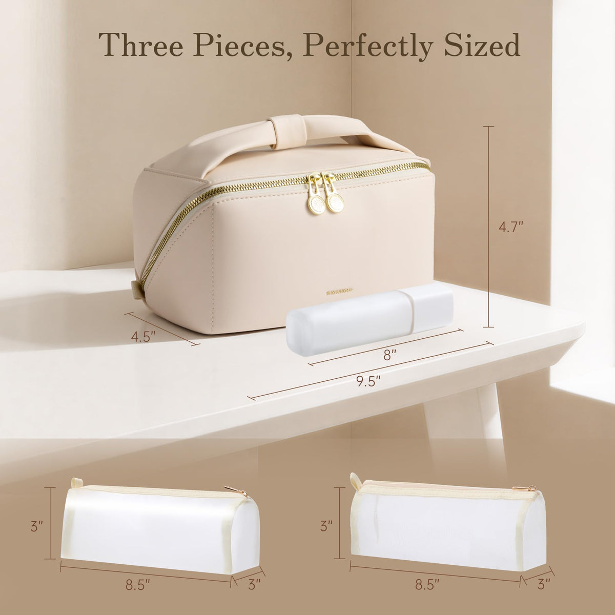 Wide-Open Travel Makeup Bag with Organized Compartments