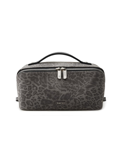 Large Flat-Open Travel Makeup Bag in Waterproof PU Leather