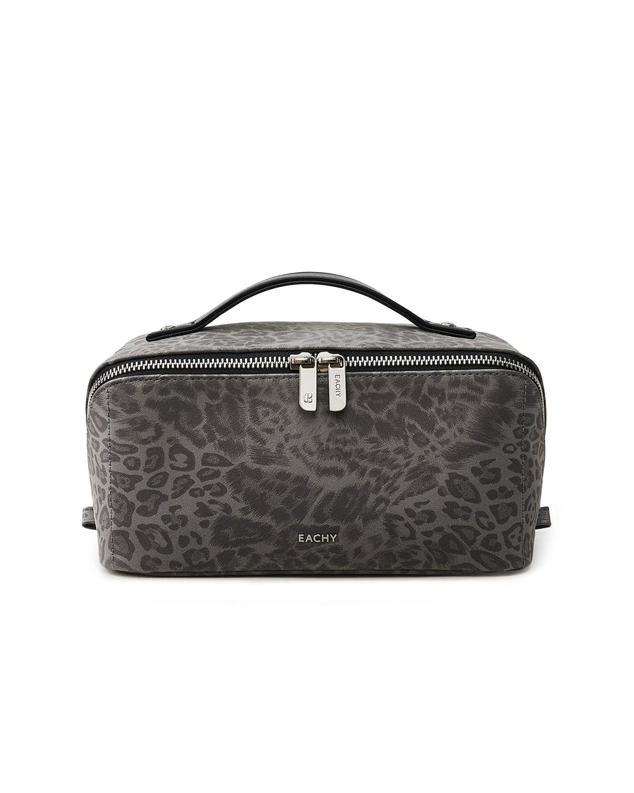 Large Flat-Open Travel Makeup Bag in Waterproof PU Leather