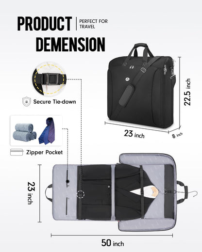 MATEIN Garment Bag for Travel, Large Suit Bag Travel Up to 6 Suits