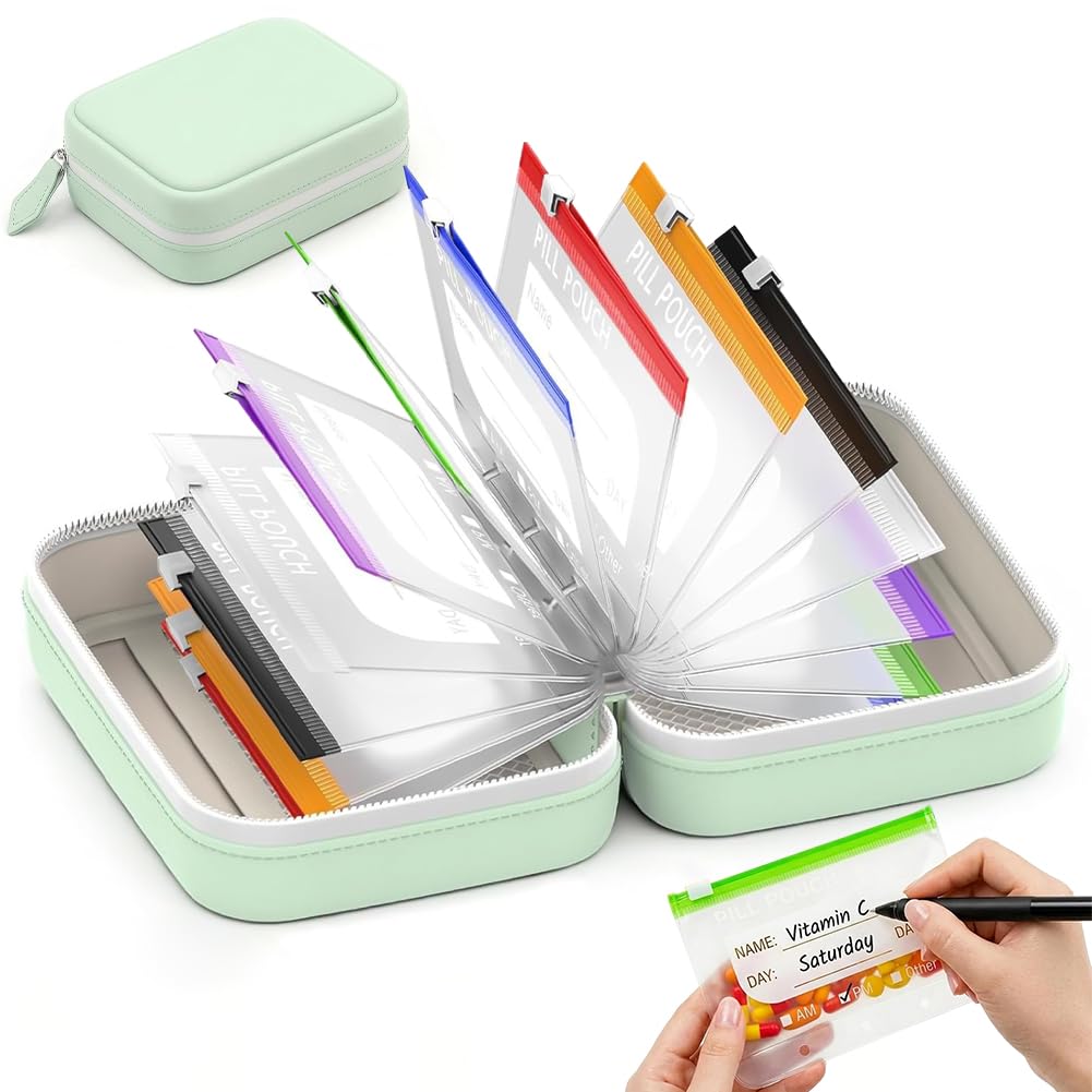 Waterproof Travel Pill Organizer Set with Secure Cases