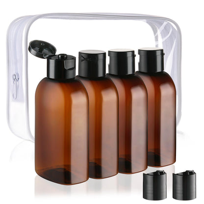 Leakproof Refillable Travel Bottles with Flip Caps
