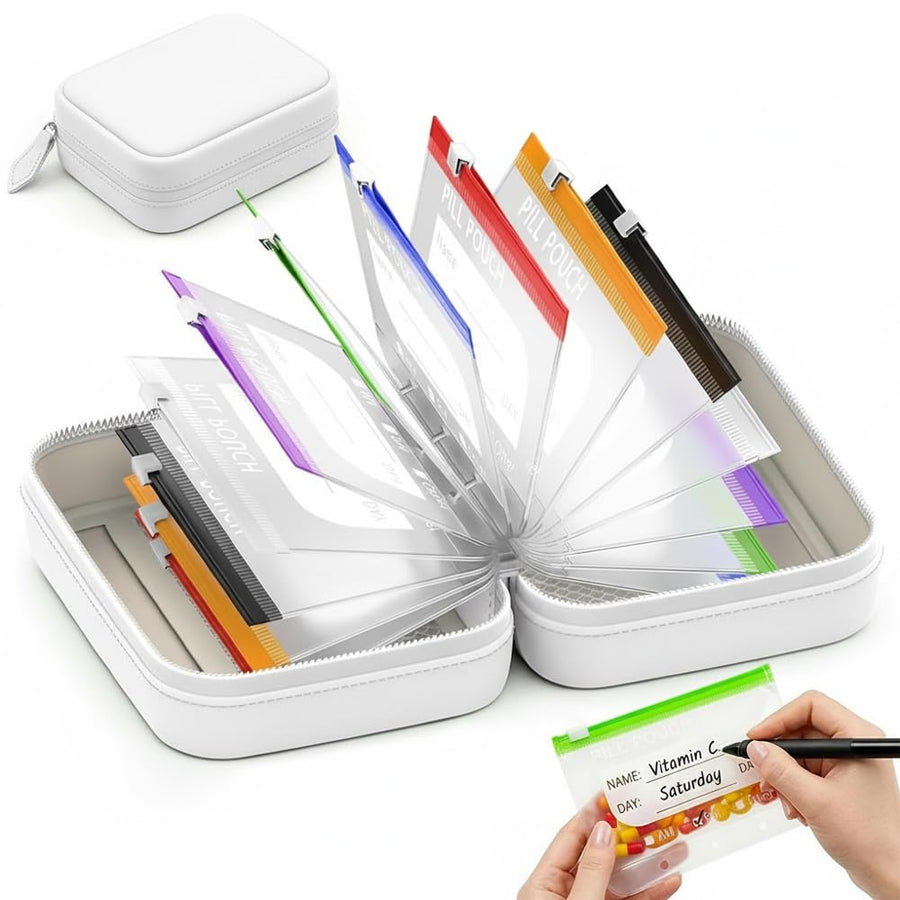 Waterproof Travel Pill Organizer Set with Secure Cases