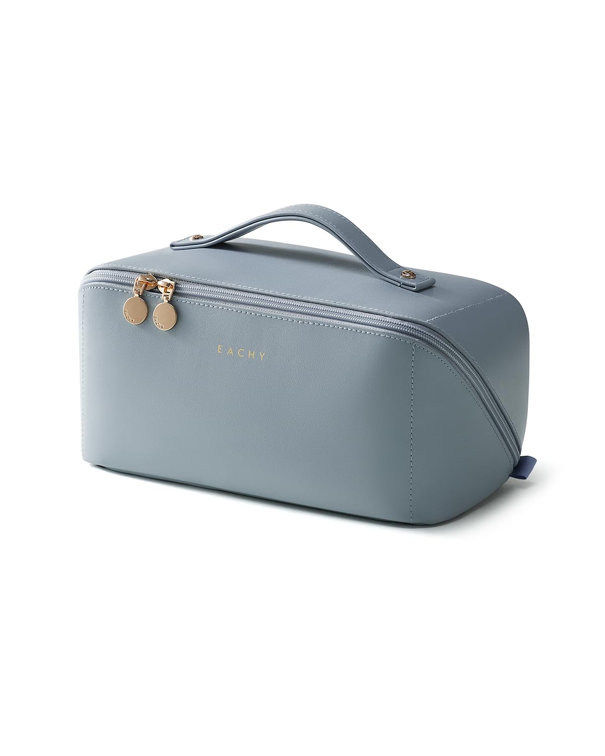 Large Flat-Open Travel Makeup Bag in Waterproof PU Leather