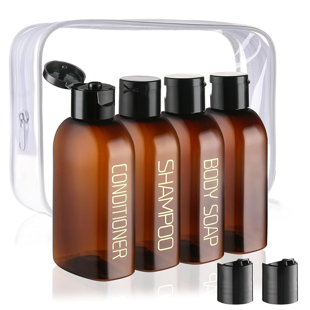 Leakproof Refillable Travel Bottles with Flip Caps